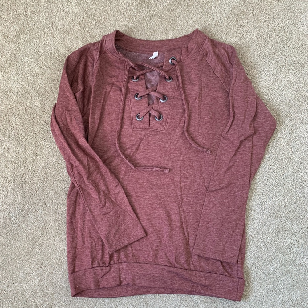 Pink blush  Maternity Criss-Cross Neck Sweater